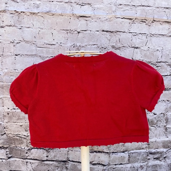 Janie and Jack Little girls short sleeve sweater shrug - Picture 2 of 4